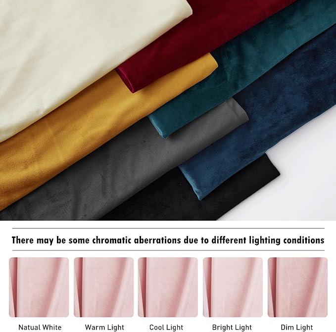 RYB HOME Pink Velvet Curtains 84 inches, Back Tab Soft Fabric Room Darkening - Image 7