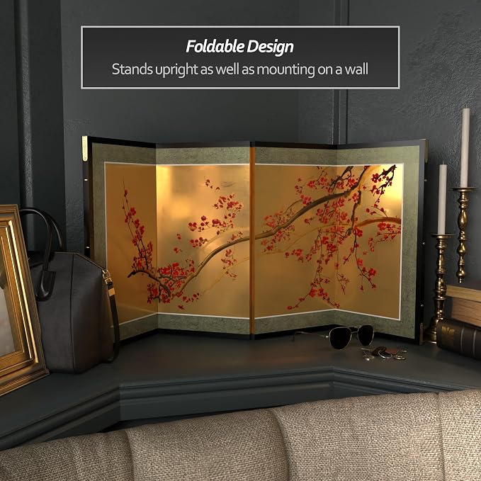 Oriental Furniture Plum Tree on Gold Leaf - Image 3