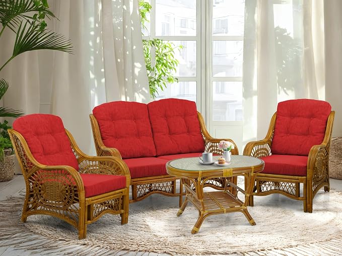 Malibu Lounge Living Accent Armchair Natural Rattan Wicker Handmade Design - Image 7