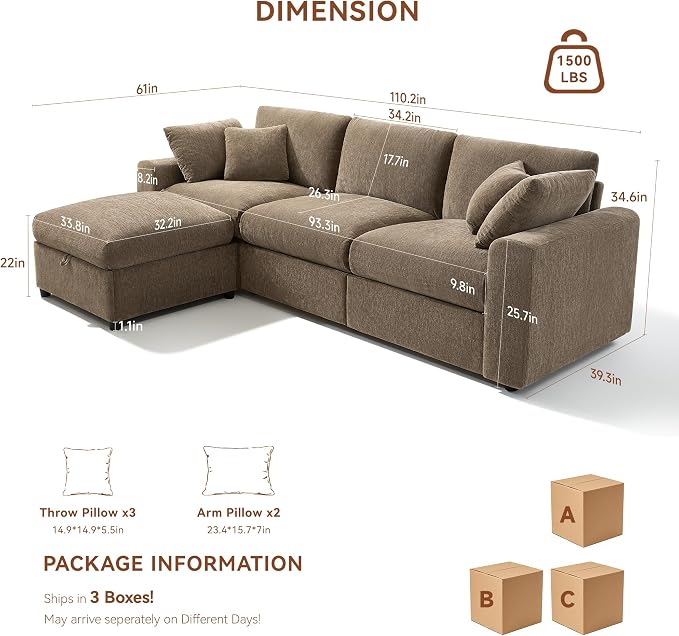 Ihanherry Cloud Sectional Couches - Image 2