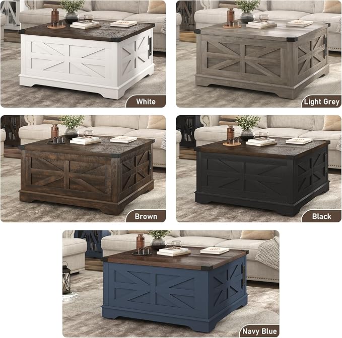 Hlivelood 36" Farmhouse Movable Lift Top Coffee Table - Image 8