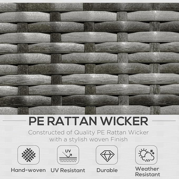 Outsunny 6 Piece Patio Furniture Set Outdoor Wicker Conversation Set All - Image 3