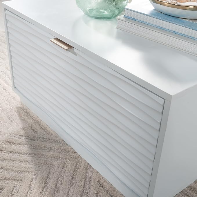 White Coffee Table with 2 Storage Drawers 31 in, Modern Living Room Center - Image 7