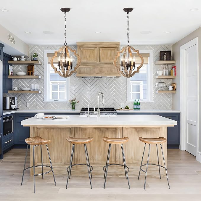 16 Inch Farmhouse Chandelier for Dining Room French Country Light Fixtures Over - Image 3