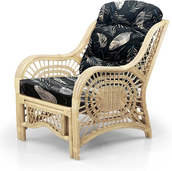 Malibu Lounge Living Accent Armchair Natural Rattan Wicker Handmade Design - Image 4