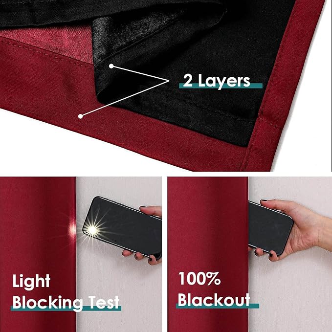 ChrisDowa 100% Blackout Curtains 63 inch Long - Image 4