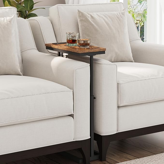TUTOTAK End Table with Charging Station, Side Table, Tall Couch Table, Sofa - Image 7