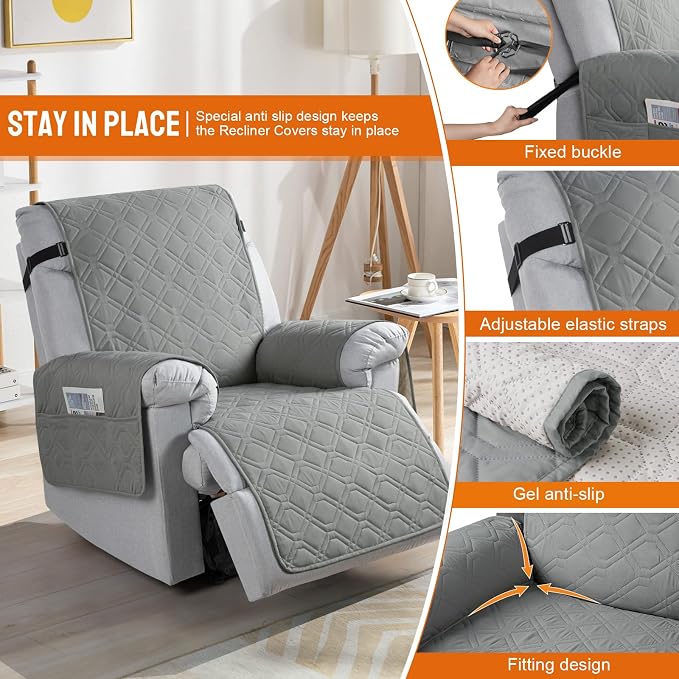 VANSOFY 100% Waterproof Recliner Chair Covers, Recliner Cover Non-Slip Dog - Image 3