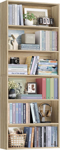 FOTOSOK 6-Tier Open Bookcase and Bookshelf, Freestanding Display Storage by FOTOSOK