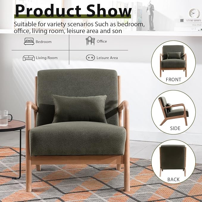 INZOY Mid Century Modern Accent Chair - Image 7