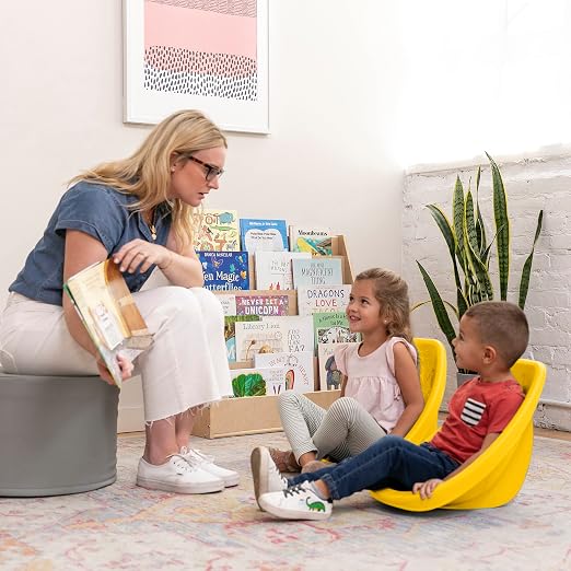ECR4Kids Plastic Leaf Scoop Floor Rocker Seat, Classroom Furniture - Image 2