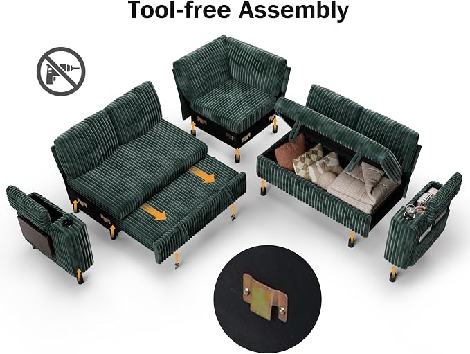 Vipbear 86" Modular Sectional Sleeper Sofa - Image 3