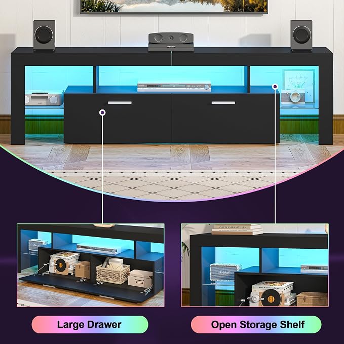 Clikuutory Modern Lighting 63 inch TV Stand - Image 4