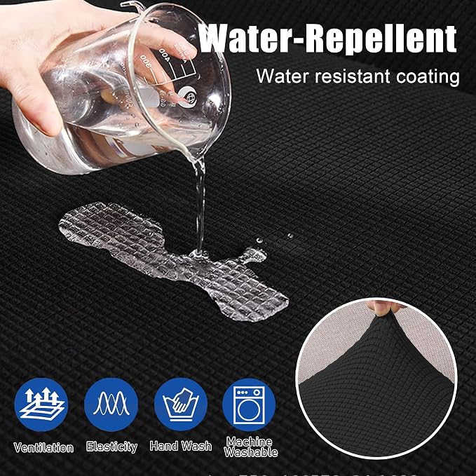 Water Repellent L Shaped Couch Covers 3 Pieces Sofa Seat Cushion Slipcovers - Image 2