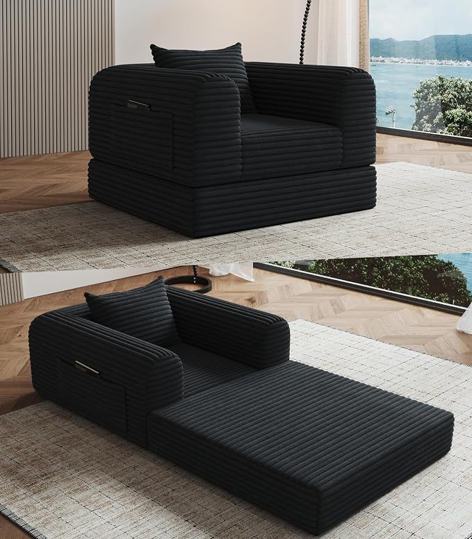 SYFERLORY Versatile 2 in1 Armchair Accent Chair Couch Convertible Boneless by SYFERLORY