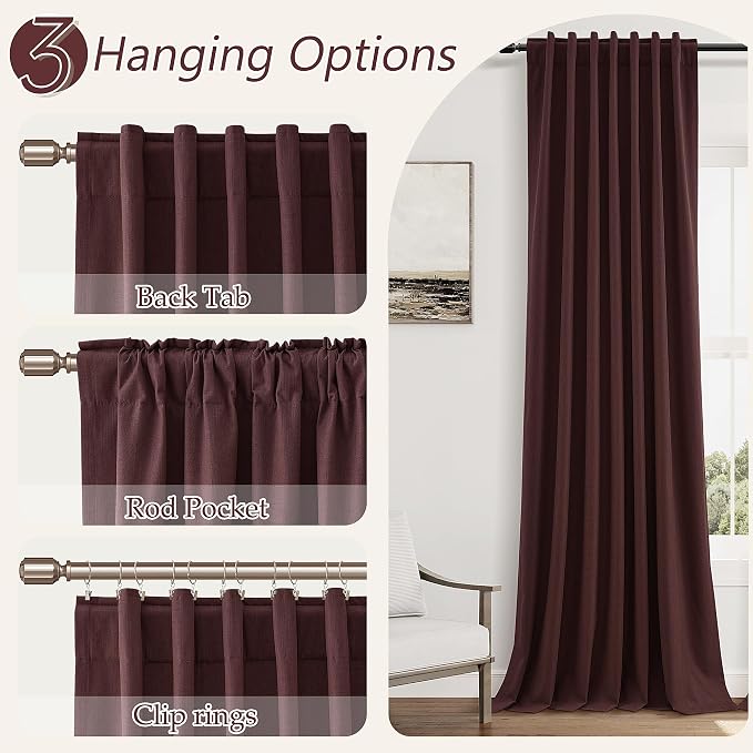 Guken 100% Blackout Curtains 102 Inch Length 2 Panels Set - Image 4