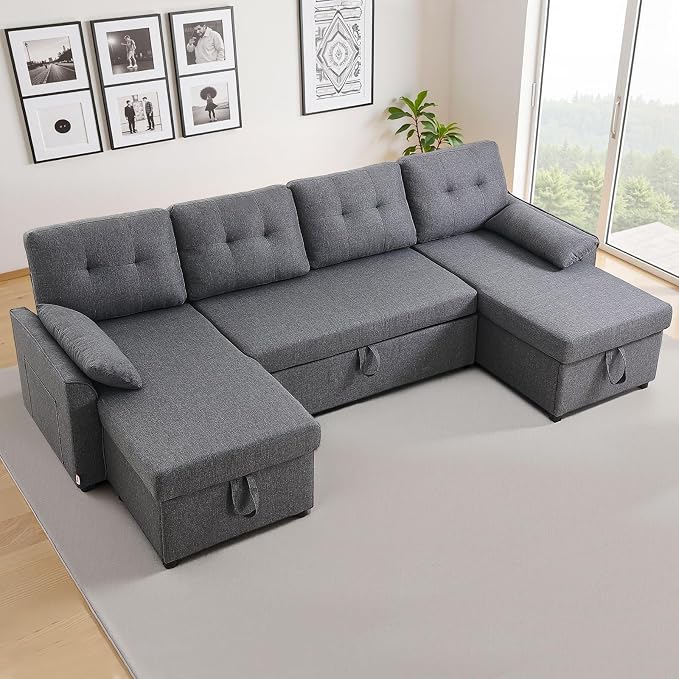 VEVOR U Shaped Sofa Bed, Convertible Sofa Bed - Image 8