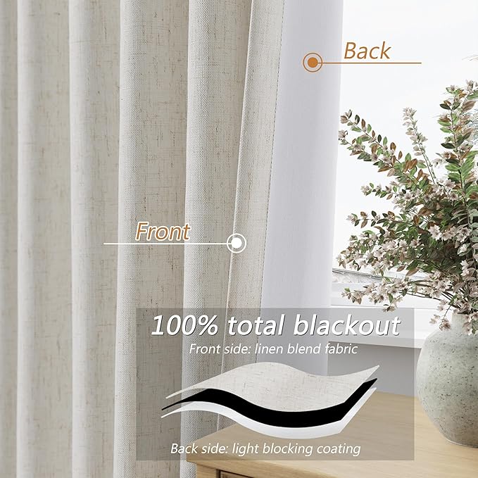 Guken Boho 100% Blackout Curtains 126 Inches Extra Long - Image 4