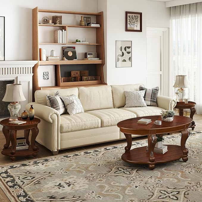 LKTART Wood Coffee Table Set - Image 6