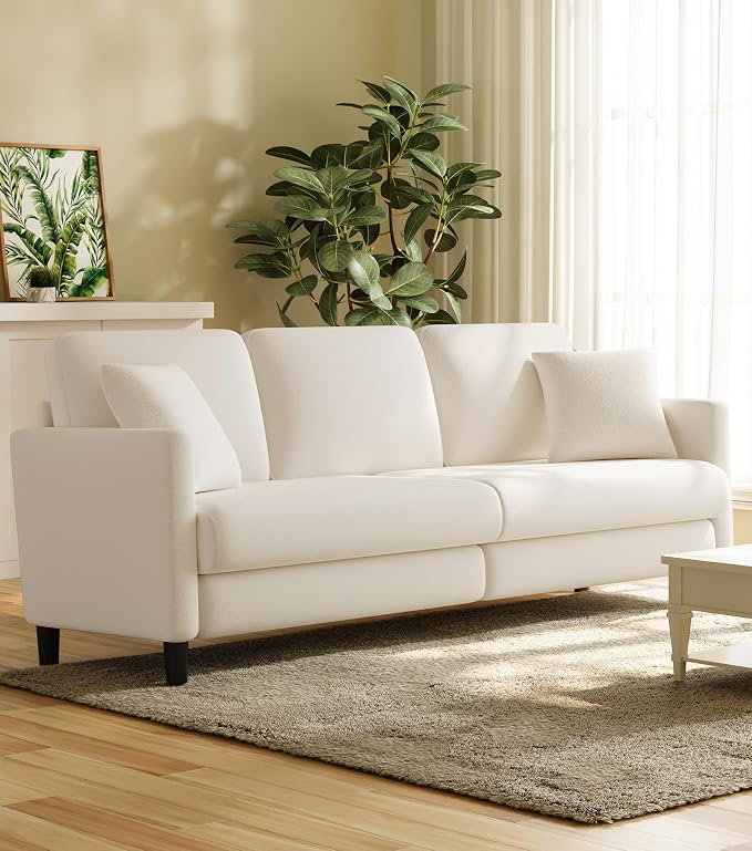 Welzona 83" Couches for Living Room, Teddy Sofa Couch, Comfy Sofas for Living - Image 7