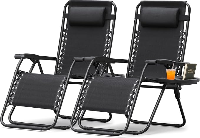 Devoko Patio Zero Gravity Chair Outdoor Free Folding Adjustable Chaise Lounge by DEVOKO