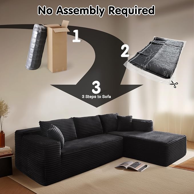 ovios 104" Cloud Boneless Couch - Image 4