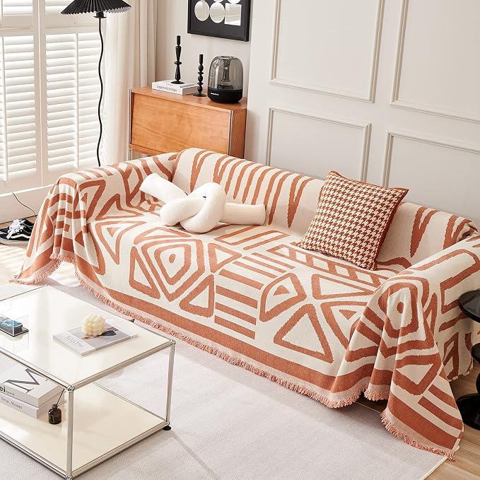 VClife Boho Couch Cover for Dog, Checkered Plaid Couch Covers for Girls Woman - Image 4