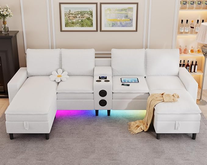 Sectional Couches for Living Room, 4 Seat Sectional Sofa by HYZQ