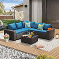 JOYURE 6 Pieces Patio Furniture Set All-Weather Outdoor Wicker Sectional by JOYURE