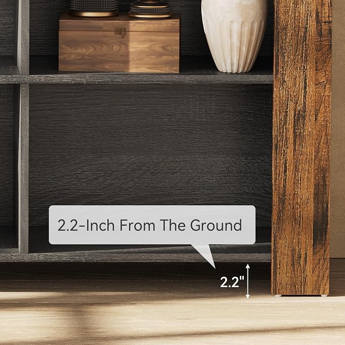 LITTLE TREE TV Stand with Storage, 63-Inch Entertainment Center with Shelves - Image 5