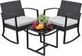 Greesum 3 Pieces Outdoor Furniture Set Patio Bistro Rocking Chairs by BuynowfromGreesum