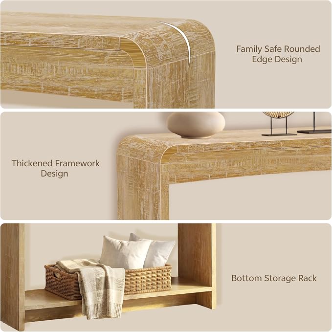 Farmhouse Entryway Table, 43.7" Console Tables - Image 5