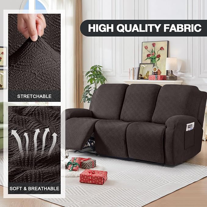Timeles Recliner Covers for 3 Seater Reclining Couch Covers Sofa Slipcover - Image 2