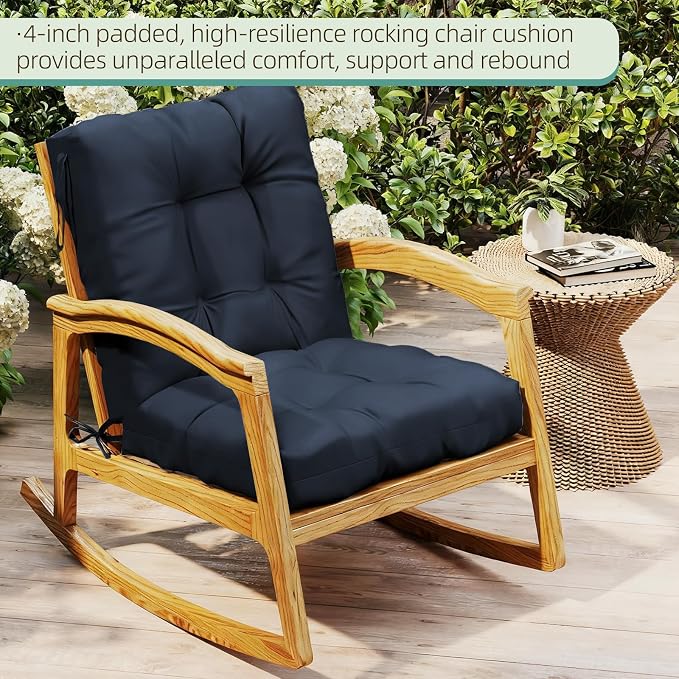 Outdoor Chair Cushions Set of 2, High Back Soft Seat Pad - Image 3
