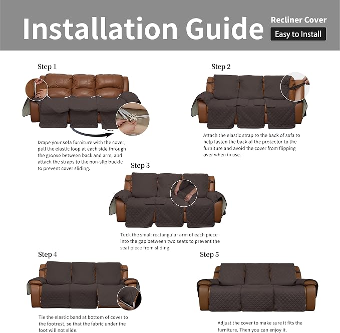 Easy-Going Recliner Sofa Cover, Reversible Couch Cover - Image 7