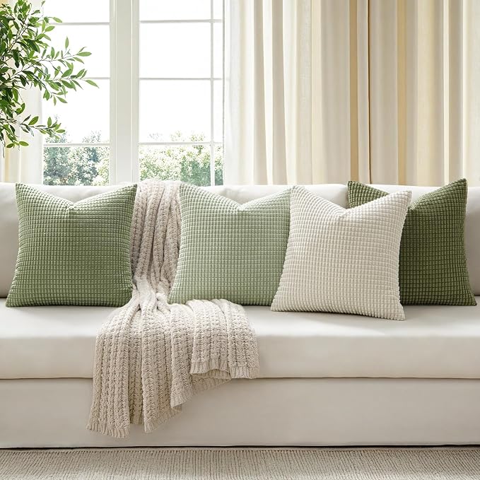 MIULEE Modern Farmhouse Decorative Spring Pillow Covers 20x20 Inch Set of 4 - Image 4