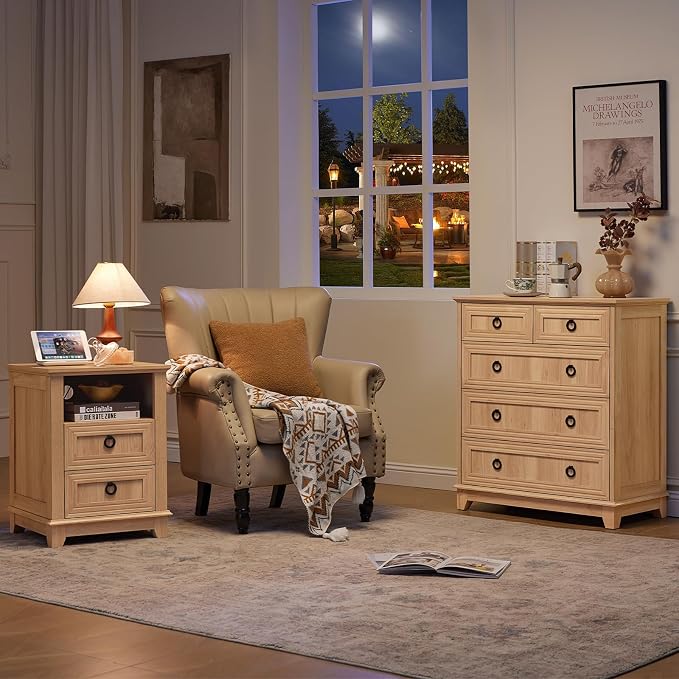 Joaxswe Farmhouse 5 Drawer Dresser - Image 10
