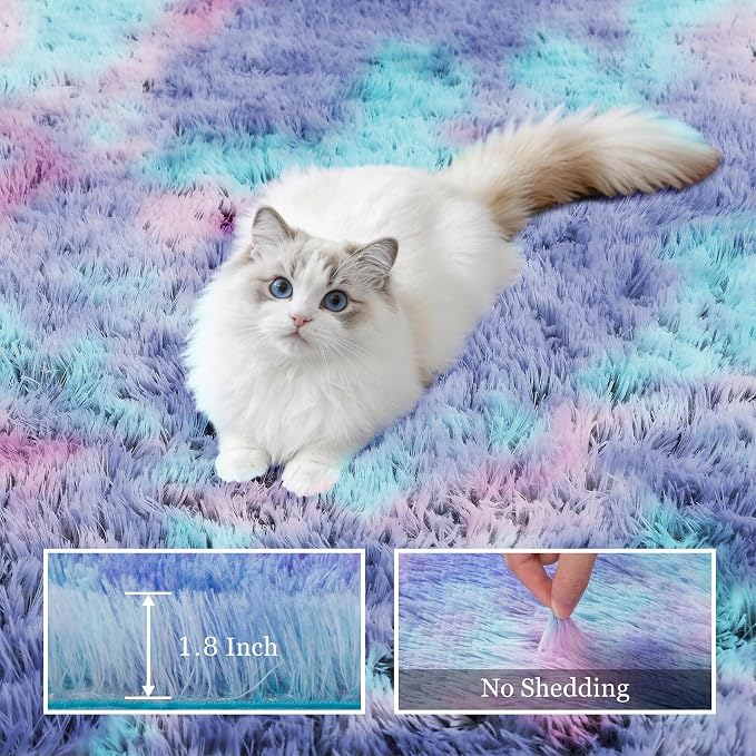 Fluffy Area Rugs 9x12 Living Room Bedroom: Ultra Soft Shag Rug Upgrade Non-Slip - Image 5