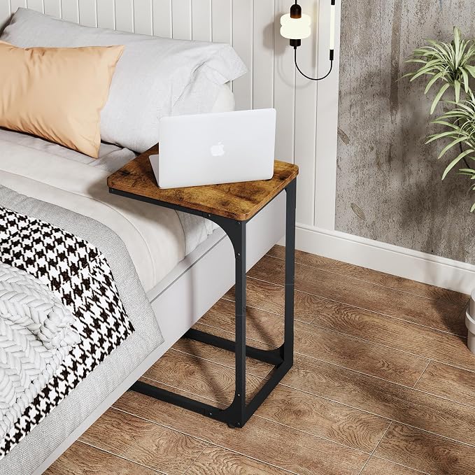 QEEIG C Shaped Side Table Set of 2 Living Room Sets Couch Tray Tables Small - Image 5