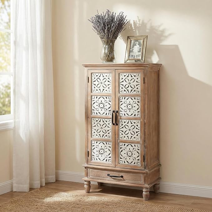 LKTART 55" Tall Vintage Sideboards Carved Wood Buffet Cabinet, Farmhouse Pantry - Image 6
