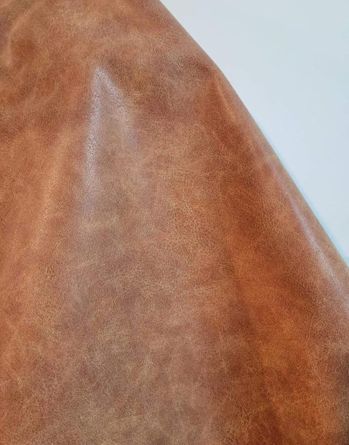 Blonde Distressed Soft Faux Leather Fabric PU Leather by The Yard Synthetic - Image 3
