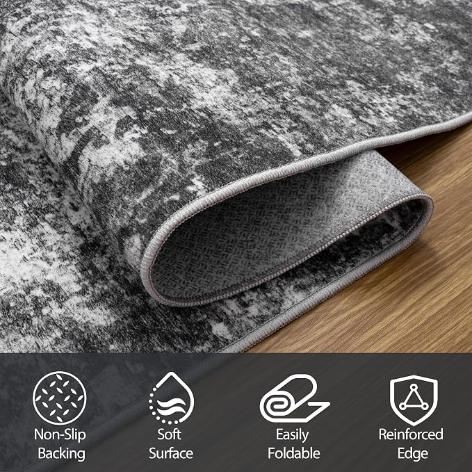 9x12 Area Rugs for Living Room Rug Washable: Abstract Large Rug for Dining Room - Image 3