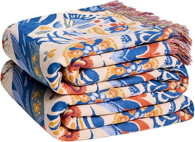 LUTBM Boho Throw Blanket for Bed Cotton Summer Blankets Twin Size for Bedroom by LUTBMFindYourFreeSpiritatHome