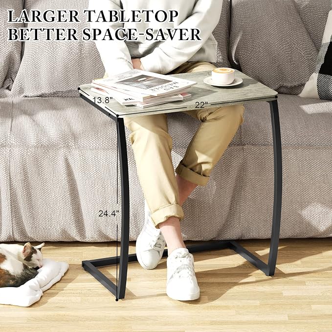 SRIWATANA Side Table, End Table, Vintage C-Shaped Couch Table - Image 8