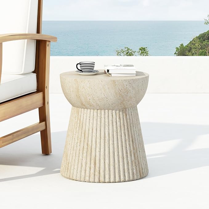 Christopher Knight Home Dila Patio Side Table, Lightweight Concrete End Table by ChristopherKnightHome