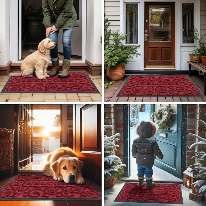Smiry Welcome Door Mat Outside Entrance, Heavy Duty Trap Dirt and Moisture Easy - Image 6