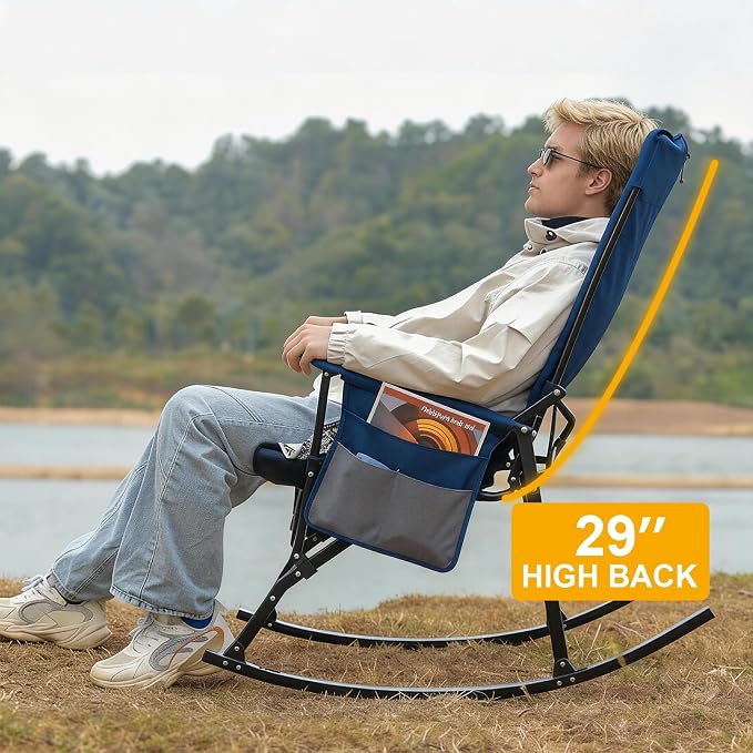 Romswi 2 Pack High Back Portable Rocking Chair - Image 4