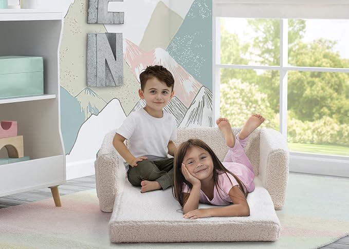 Delta Children Cozee Flip-Out Sherpa 2-in-1 Convertible Sofa to Lounger - Image 4