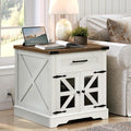 RALGEND White Farmhouse End Table by RALGEND