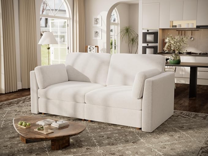 Oversized 2 Seater Modular Sectional Sofa, Solid Wood Frame Sofa, Removable by Kalafini